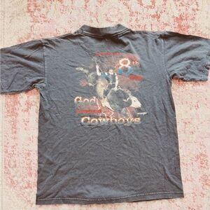 Wrangler, Youth Vintage Cowboy Graphic Gray T-Shirt